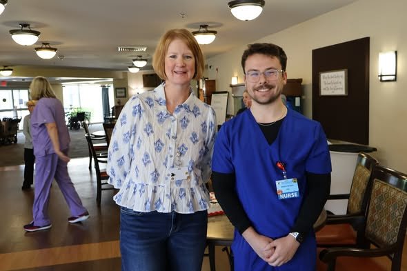 Resthave Administrator Jill Smith with Adam Arians.
