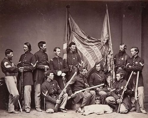 Colour-bearers of the 71st Regiment, Illinois Infantry.