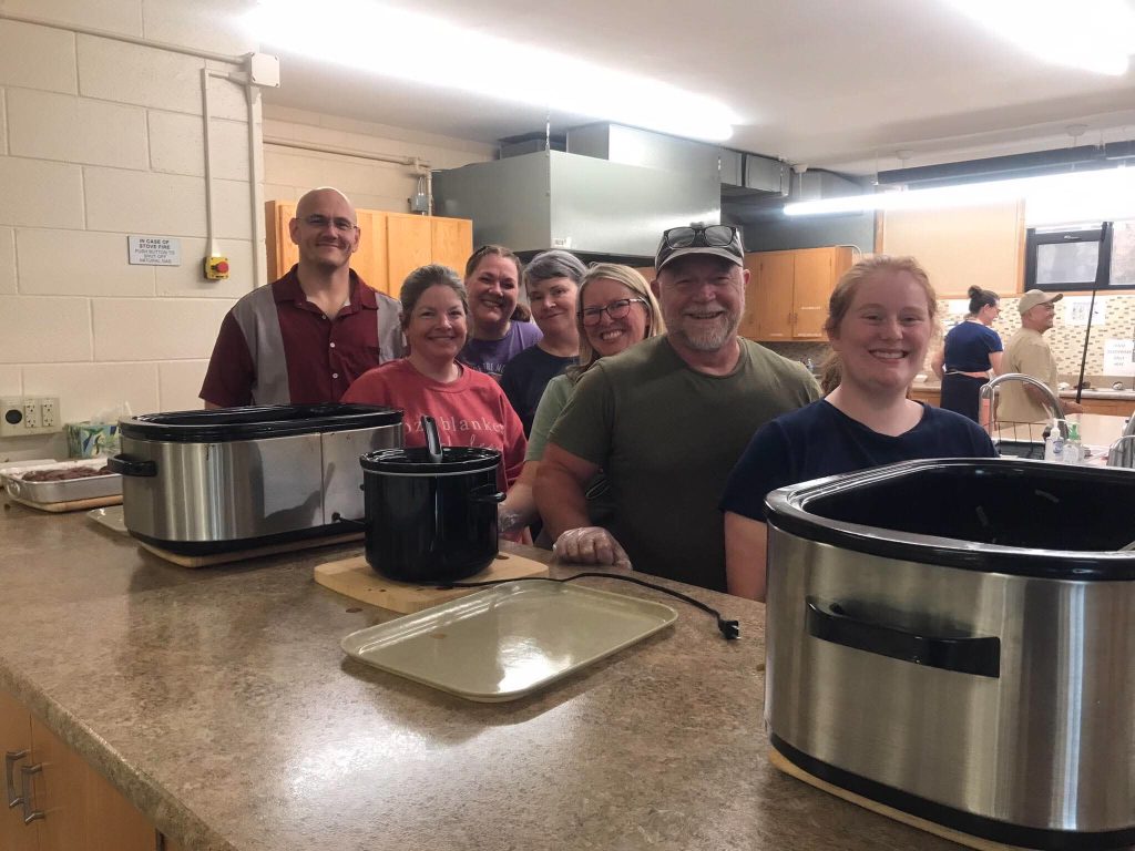 Volunteers from Shalom of Yahweh at Pat's Table Monday night.